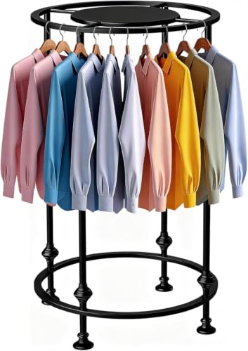 KUCKGO Black Round Garment Rack - Heavy Duty Clothing Display Stand