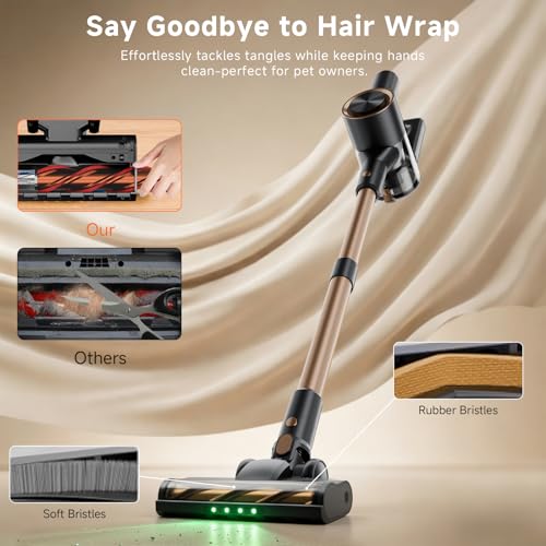 Cordless Stick Vacuum Cleaner with Powerful 45KPA Suction, 45 Min Runtime & Detachable Battery
