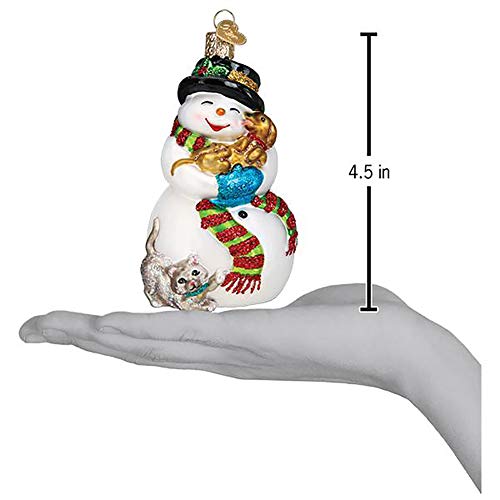Old World Christmas Snowman With Playful Pets Ornament – Handcrafted Glass Globe