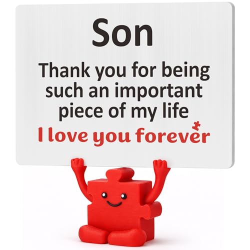 Son Gifts Puzzle Decor Plaque from Mom Dad – Thank You Forever Gift for Son (Variation: Son)