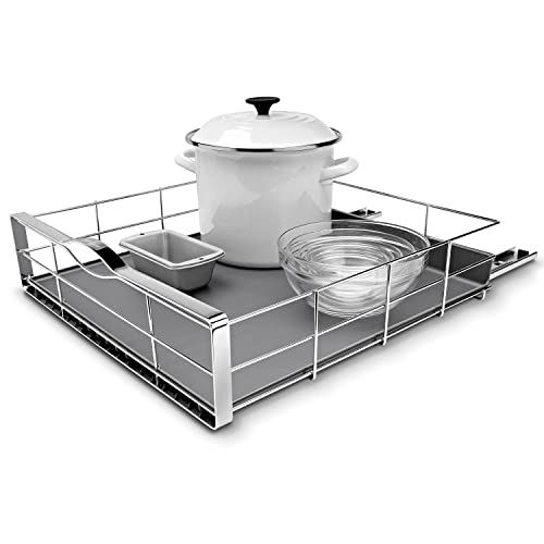 simplehuman 20-Inch Pull-Out Cabinet Organizer - Heavy-Gauge Steel Frame, Silver - 20 Inch