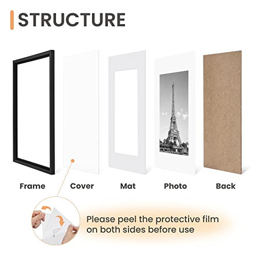 Upsimples 12x18 Black Picture Frame Set of 5 - Gallery Wall Collage Frames