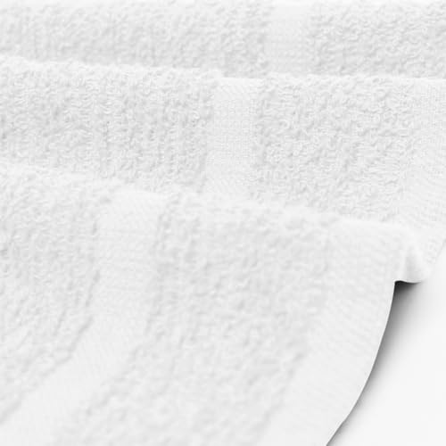 Avalon Towels Pack of 60 White 12x12 Inch Cotton Washcloths - Soft & Absorbent Face & Spa Towels