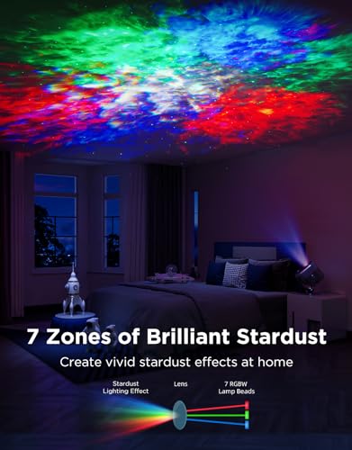 Star Projector Lights with 7-Zone Nebula Effect, Smart Home Compatible