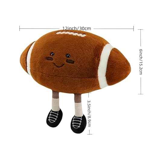 12" Cute Football Plush Toys Soft Stuffed Sport Throw Pillow Plush Ball Gift for Kids Birthday and Christmas Decoration (Rugby)