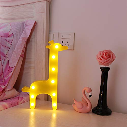 GUOCHENG Cute Giraffe Shaped LED Night Light Warm White Table Night Lamps Bedroom Nursery Home Bedside Indoor Decorations Giraffe Gifts for Kids Children Girls