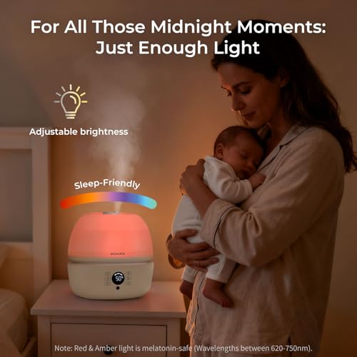 Boxing 3L Humidifier with Night Light, Humidistat, Remote, Auto Mode