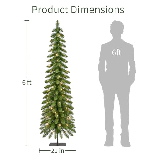 6ft Pre-Lit Artificial Alpine Christmas Tree with Clear Lights