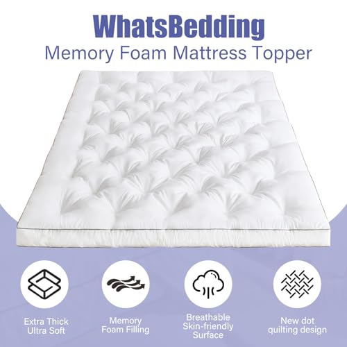 White King Memory Foam Mattress Topper for Back Pain Relief Breathable Gel Support