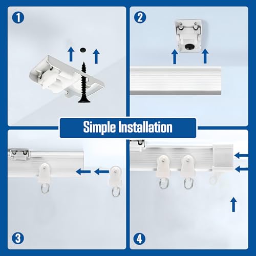 UrbanRed 3m White Flexible Ceiling Curtain Track Kit - Easy Install