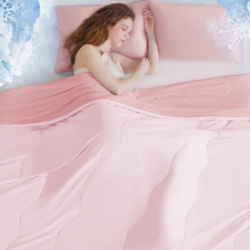 BEAUTEX Queen Size Cooling Comforter for Hot Sleepers - Pink