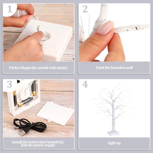 Coume 2-Pack Money Tree Gift Holders with 18-Inch LED Lights & Clips