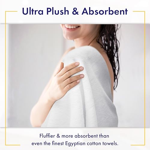 White Organic Cotton Bath Towel Set - 6 Pieces Ultra Soft & Plush, 700GSM