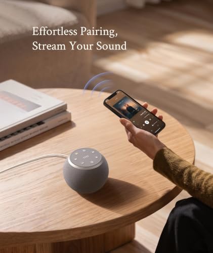 Narelu Gray White Noise Machine for Sleep-Deep Sound Masking, Compact & Powerful