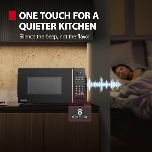 TOSHIBA 0.7 Cu Ft Countertop Microwave Oven, 700W Black with Auto Menus & Defrost