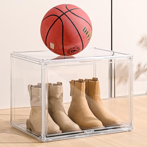 VGLXTRNT 4 Pack Extra Large Clear Display Cases for Helmets, Sports Equipment, Collectibles - 17.7x13x13 Inches