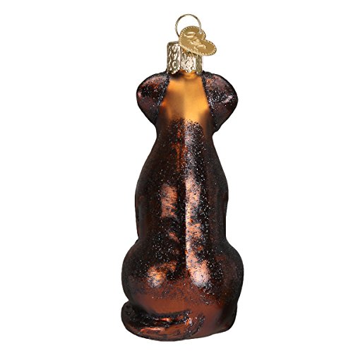 Old World Christmas Chocolate Labrador Dog Ornament Holiday Decor - Hand-Painted Glass