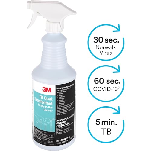 3M TB Quat Disinfectant Cleaner - 12 Bottles, EPA Registered, Ready-to-Use