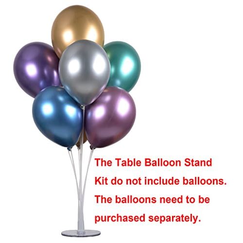 LANGXUN 28" Height Table Balloon Stand Kit for Birthday Party Wedding Decorations, Balloons Arch Kit for Graduation Party and Christmas Balloon Decorations (4 Pack)