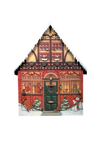 Byers' Choice Christmas House Advent Calendar with 24 Doors - Holiday Countdown Decor