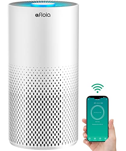 White Afloia Smart Air Purifier for Large Rooms Up to 1076 sq ft, Voice & App Control