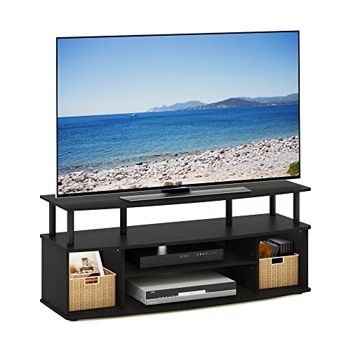 Furinno Jaya 4-Tier TV Stand for Up to 55 Inch TVs - Blackwood/Black
