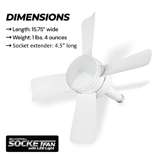 White 10-Inch Ceiling Fan with LED Light and Remote - Modern Fan for Bedroom & Living Room