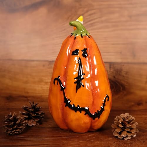 Blue Sky Ceramic Tabletop Pumpkin - Unique Home Decor Accessory, 5x5x9.25 inches