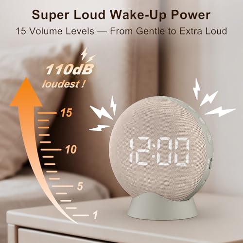 SolaceRise Extra Loud Vibrating Bed Shaker Alarm Clock Putty - Heavy Sleepers