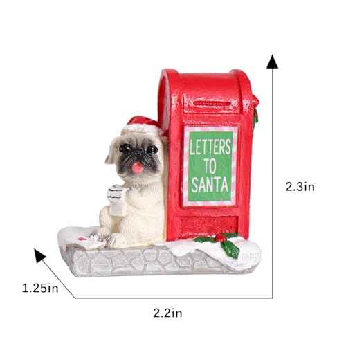 Christmas Village Accessories Dog Read Letter Village Set Cute Puppy Mailbox Collection Resin Statues for Vacations Home Christmas Decorations