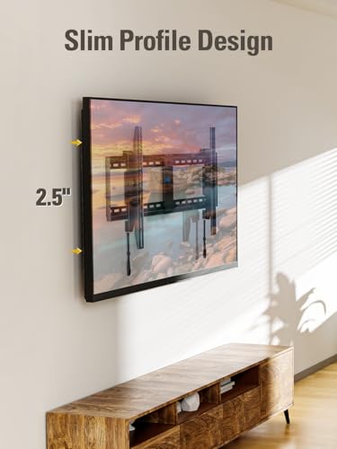 Tilting TV Wall Mount for 42-86 Inch TVs - Black, Space-Saving, Easy Install