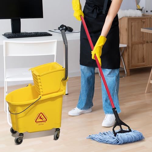 Heavy Duty Mop Heads Pack of 6 - Blue Cotton Looped End Commercial Replacements