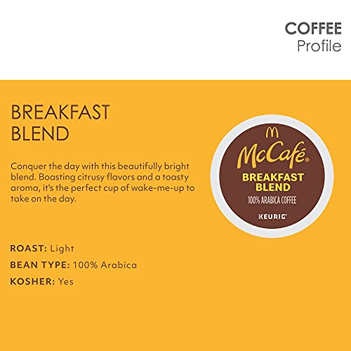 McCafé Breakfast Blend Coffee Pods - Light Roast, 12 Count Pack of 6, 72 Pods