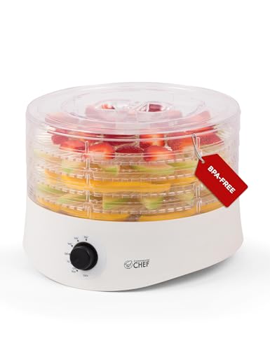 Commercial CHEF White Food Dehydrator with 5 BPA-Free 9.25" Trays, CCD100W6