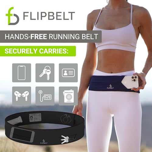 FlipBelt Classic Small Black Running Belt Phone & Money Holder