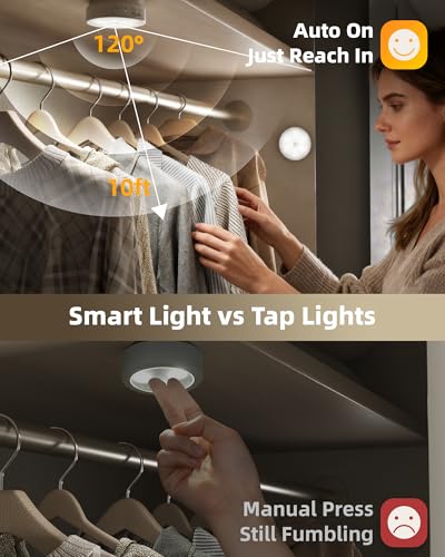 White 8-Pack Rechargeable Motion Sensor Closet Lights with Charging Station - Dimmable LED Night Lights
