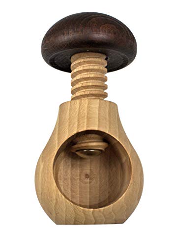 Mushroom Wooden Nutcracker with Screw Mechanism – Beechwood Nut Cracker