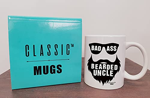 Funny Bearded Uncle Coffee Mug - Novelty Dad Brother Christmas Gift