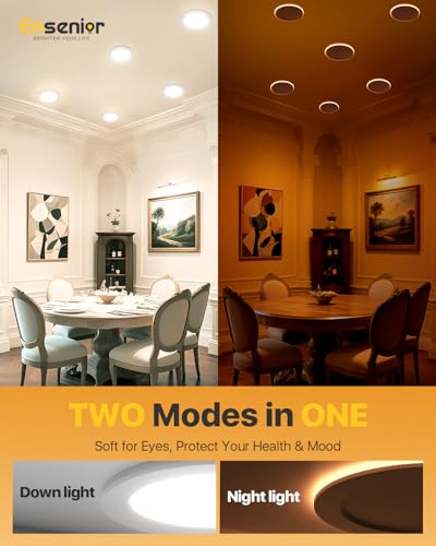 White 4 Inch LED Recessed Lights 20 Pack with Night Light & 5CCT Dimmable