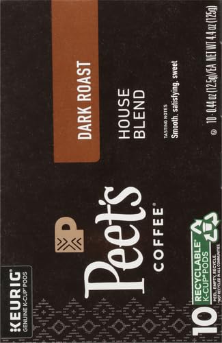 Peet's Coffee K-Cup Pods - Dark Roast Coffee for Keurig Brewers | 10 Pods, 4.4 oz (Pack of 2)