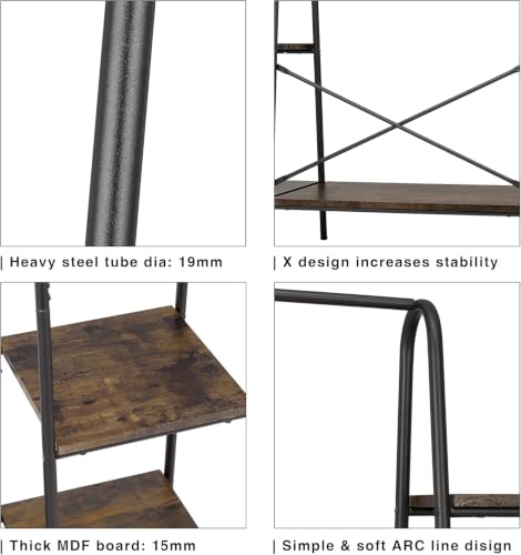 Black Clothes Rack with 6 Wooden Shelves & 2 Hanging Rods - Heavy Duty Freestanding Wardrobe