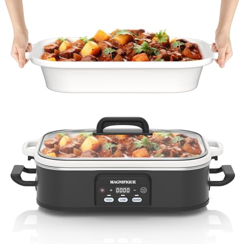 INDY VAC 4 Qt Programmable Slow Cooker with Ceramic Baking Dish - Black