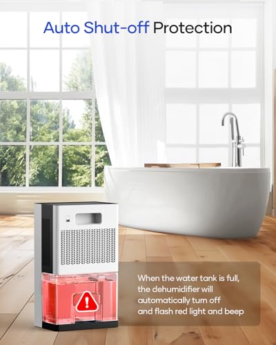 White 95 Oz Water Tank Dehumidifier for Home with Auto Shut Off & 7 Color Night Light