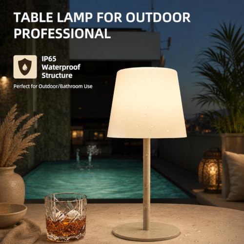 EZVALO Waterproof Shower Lamp Khaki 3-Color Rechargeable Cordless Mood Light