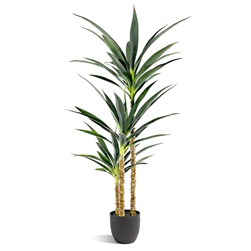 4ft 8in Faux Agave Tree with 3 Heads - Realistic Artificial Indoor & Outdoor Plant