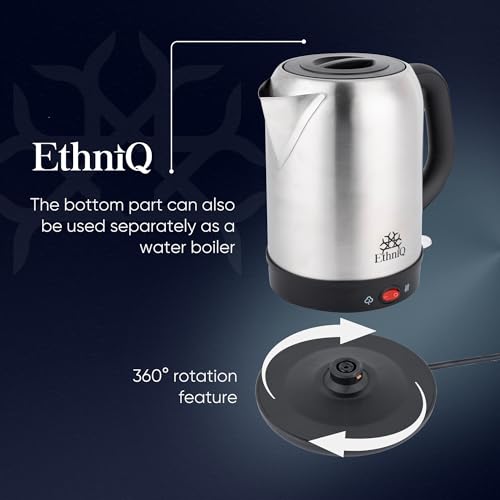 Electric Turkish Tea Maker with Double Pot Stainless Steel Kettle & Infuser 1.7L