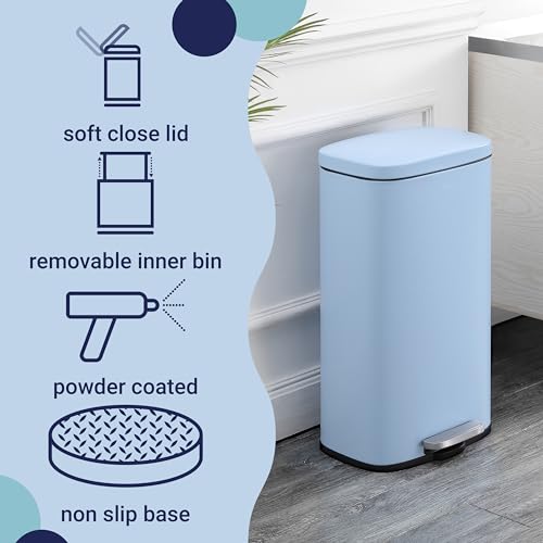 Happimess 8 Gal Soft Close Step Trash Can - Tide Pool Blue