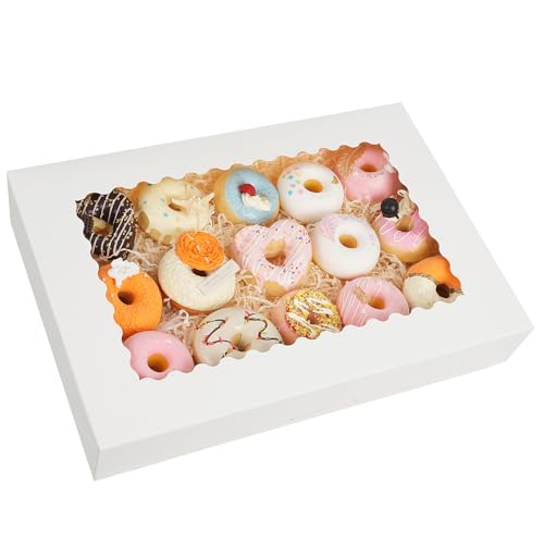 Moretoes 40pcs Large Bakery Boxes with Window - 16x11x2.5 Inches Cookie Gift Packaging (Variation of THIS listing)