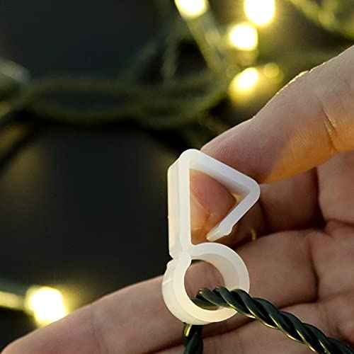 30 Pcs Gutter Hooks for Outdoor Christmas Lights, Gutter Clips for Fixing Christmas Lights Meteor Shower Icicle Lights on Wedding Halloween Outdoor Xmas Decoration Party Garden Tree Window