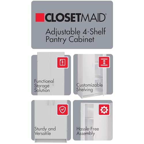 ClosetMaid Natural Gray Pantry Cabinet with 2 Doors & Adjustable Shelves